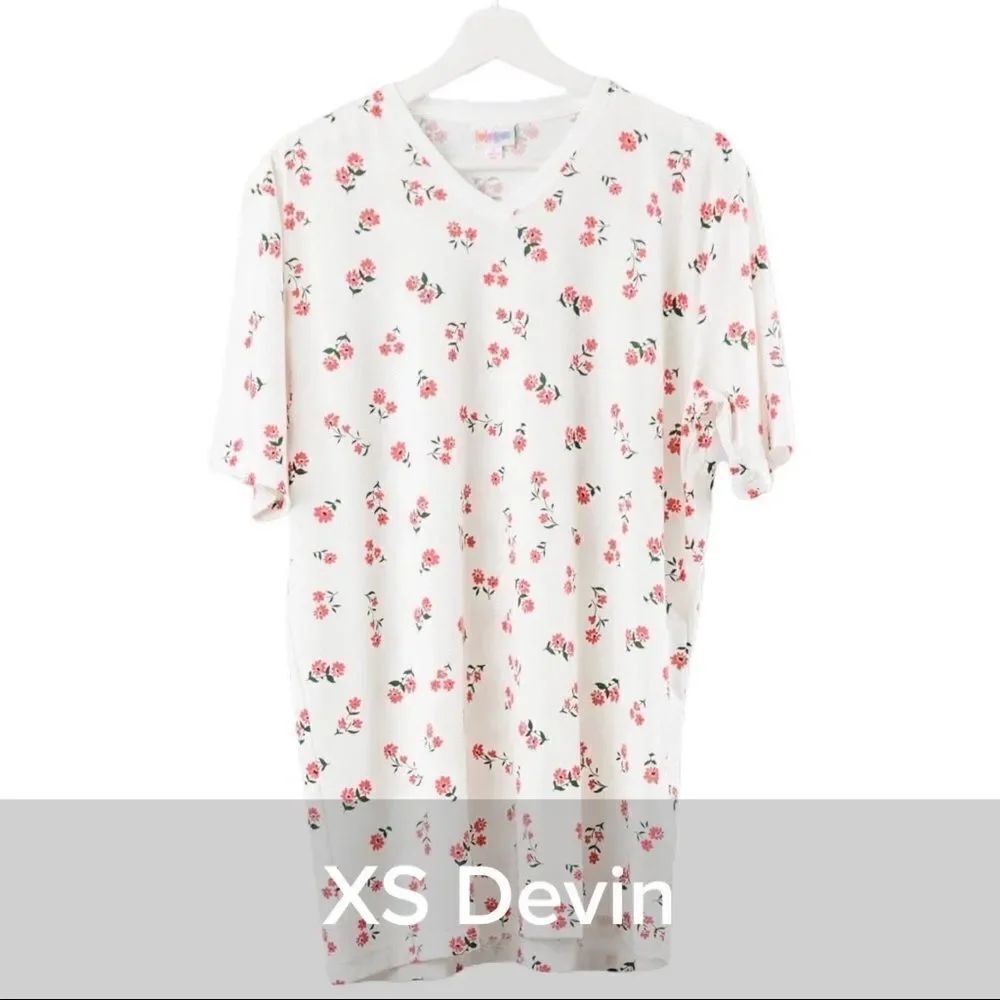 Lularoe Devin V-Neck Tee Small Floral - Size XS